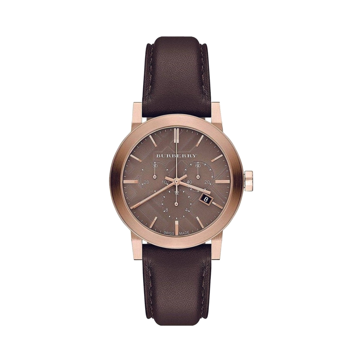 Burberry Brown Leather Chronograph Wristwatch