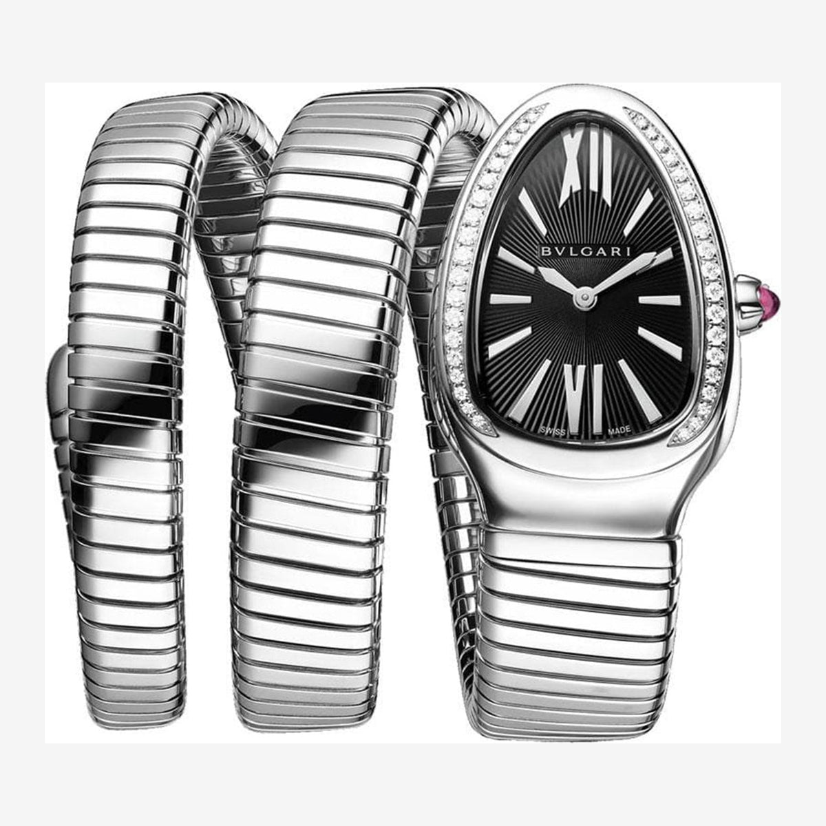 Bvlgari Serpenti Tubogas Double Black Lacquered Dial Ladies Watch 2026
