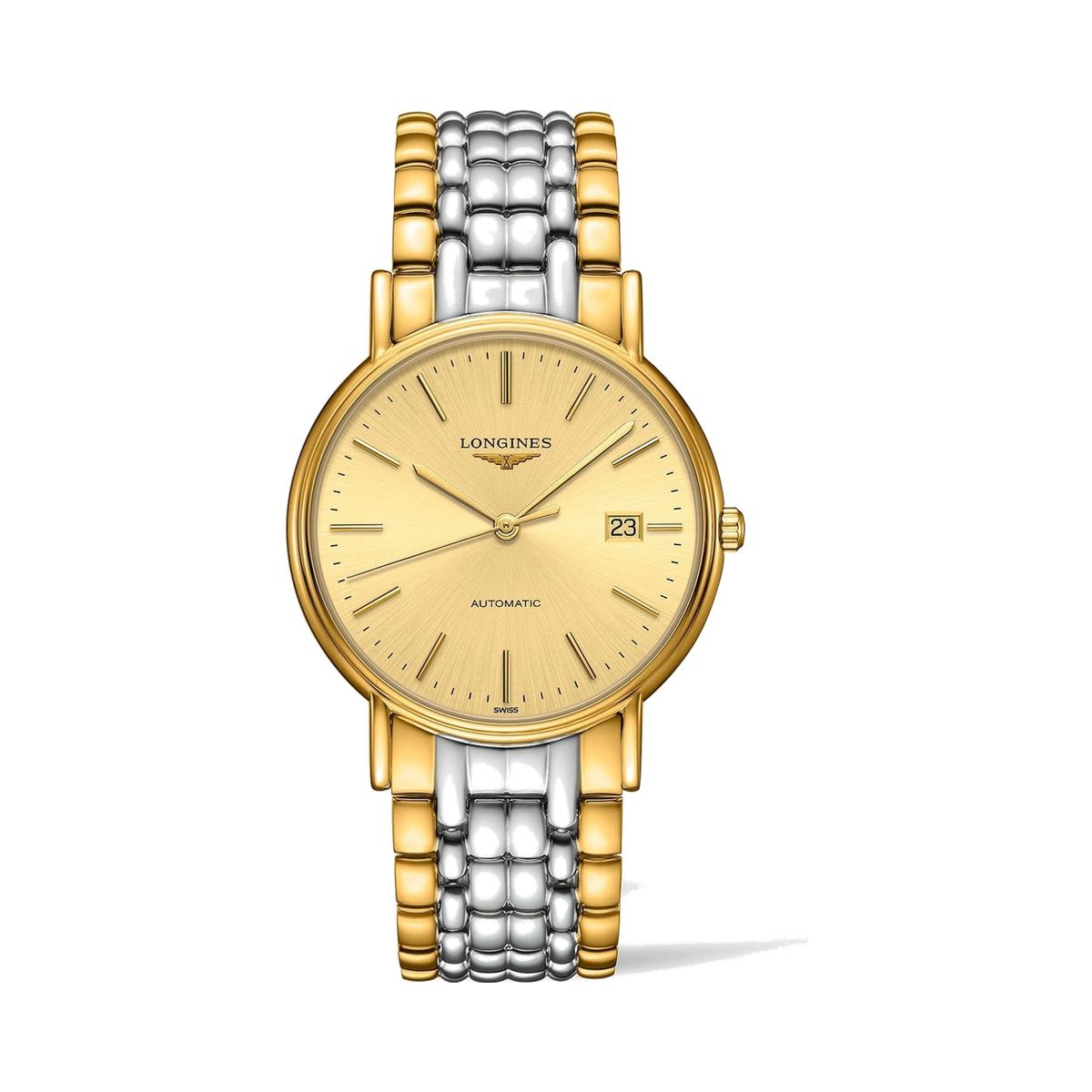 Longines - Presence 38.5 Automatic PVD Gold / Champagne / Bracelet watch