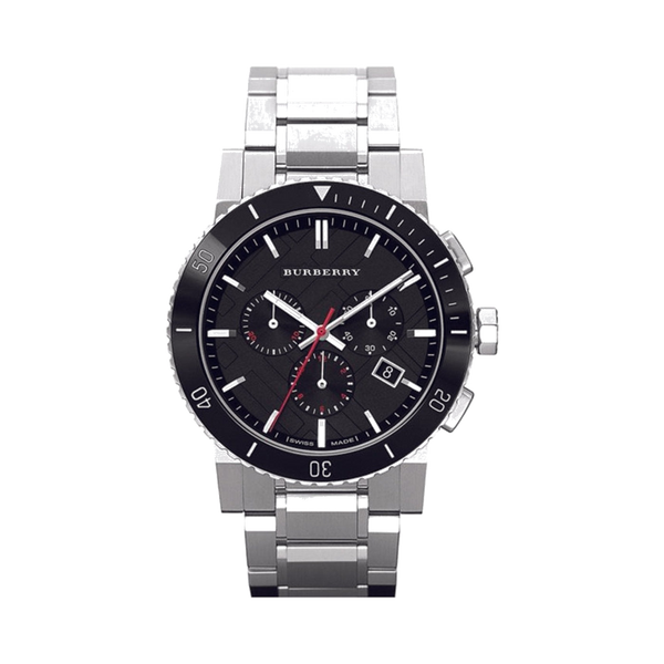 Burberry Black Dial Stainless steel Chronograph Wristwatch