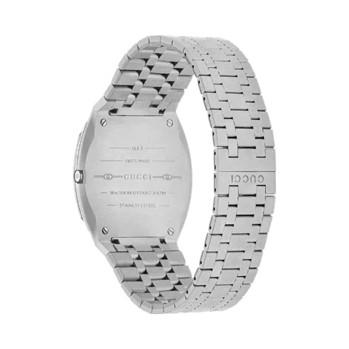 Gucci 25H Silver Stainless Steel Blue Dial Quartz Unisex Watch - Lc Watches