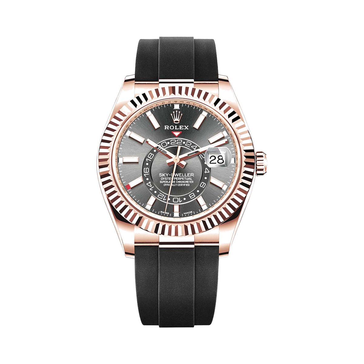 Rolex Everose gold Sky - Dweller Slate Dial flex 42 mm Watch - Lc Watches