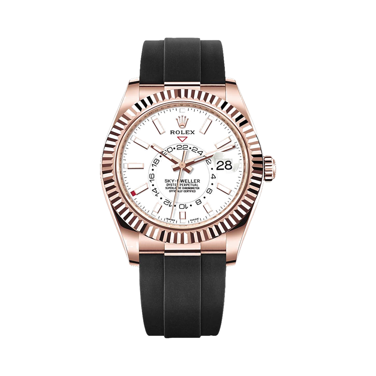 Rolex Everose gold Sky - Dweller White Dial flex 42 mm Watch - Lc Watches